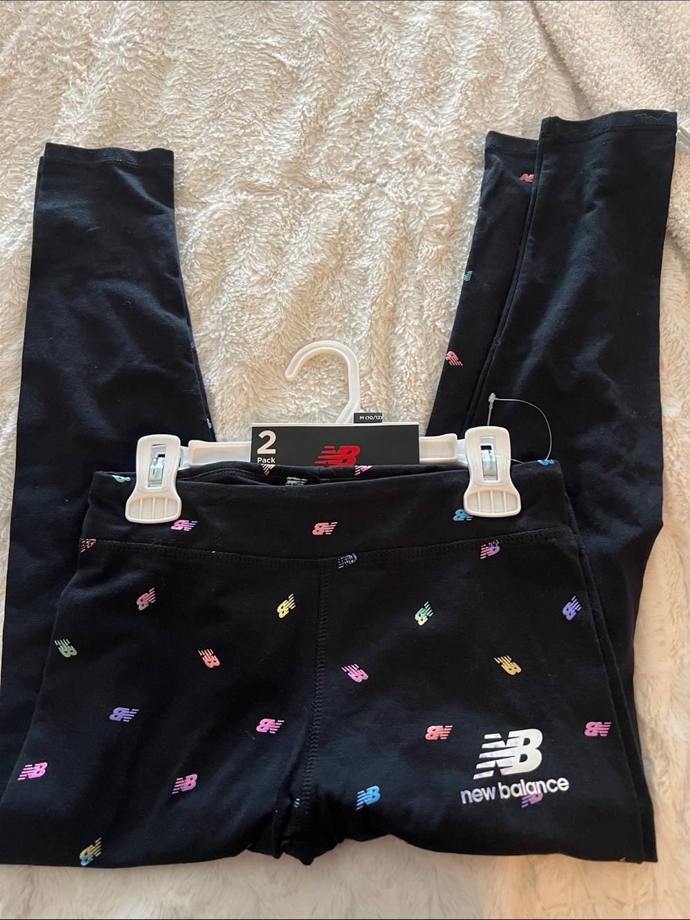 New Balance Black Leggings with Multicolor Mini NB Logos